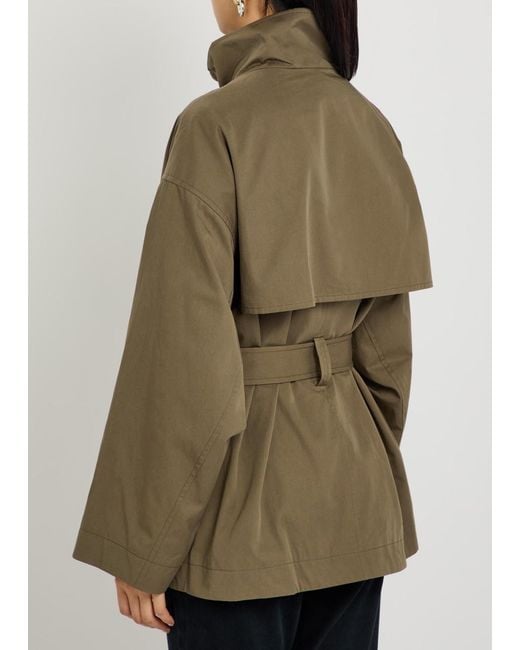FRAME Green Belted Cotton Trench Jacket