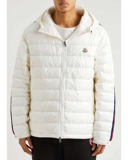 Moncler White Agout Quilted Shell Jacket for men