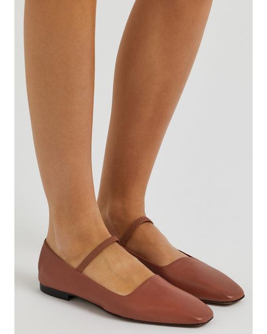 Atp Atelier Brown Petina Mary Jane Leather Flats