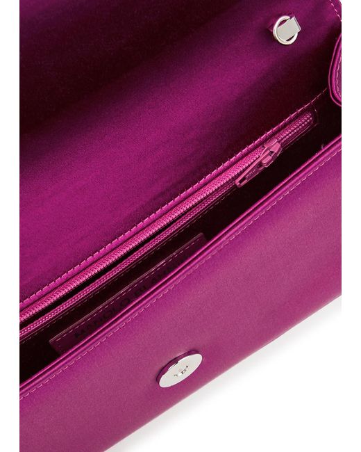 Manolo Blahnik Purple Gothisi Embellished Satin Clutch