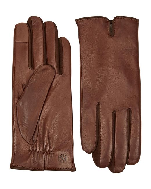 Handsome Stockholm Brown Essentials Leather Gloves for men