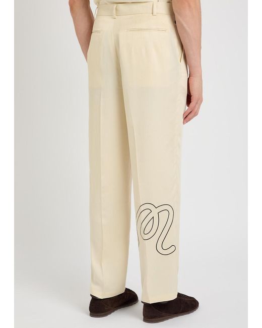 Malbon Natural La Perla Straight-Leg Tencel-Twill Trousers for men