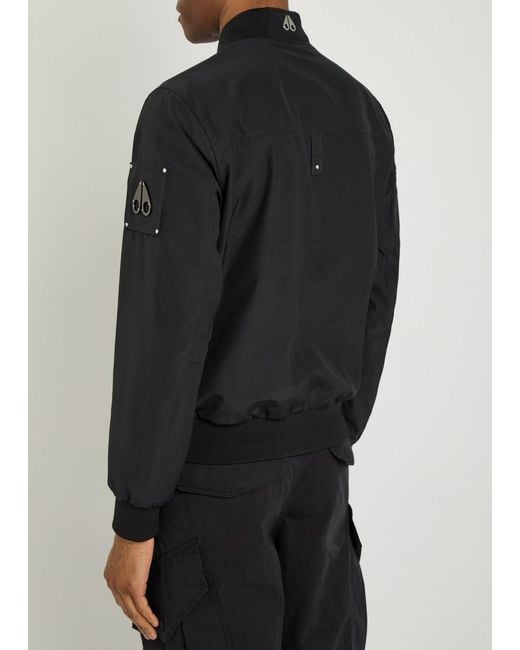 Moose Knuckles Black Courville Shell Bomber Jacket for men