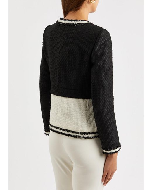 Alice + Olivia Black Alice + Olivia Kidman Panelled Tweed Jacket