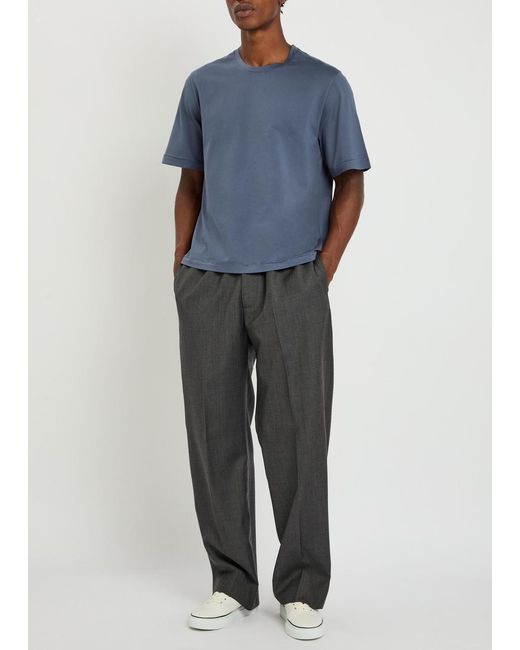 Officine Generale Gray Nilson Wool And Cashmere-Blend Trousers for men