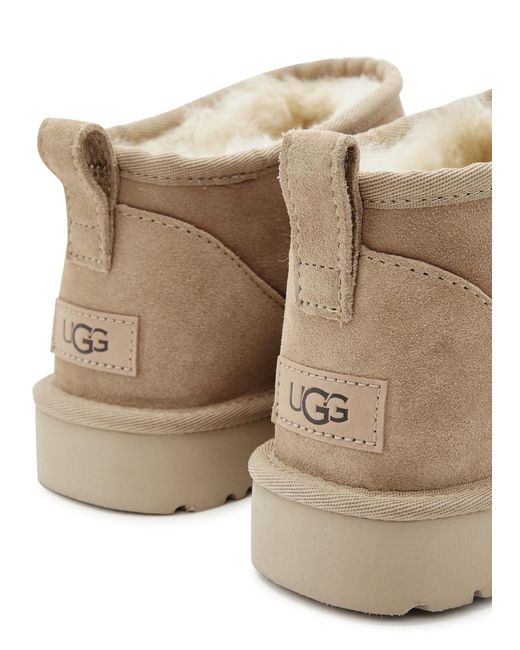 Ugg Brown Classic Ultra Mini Suede Ankle Boots
