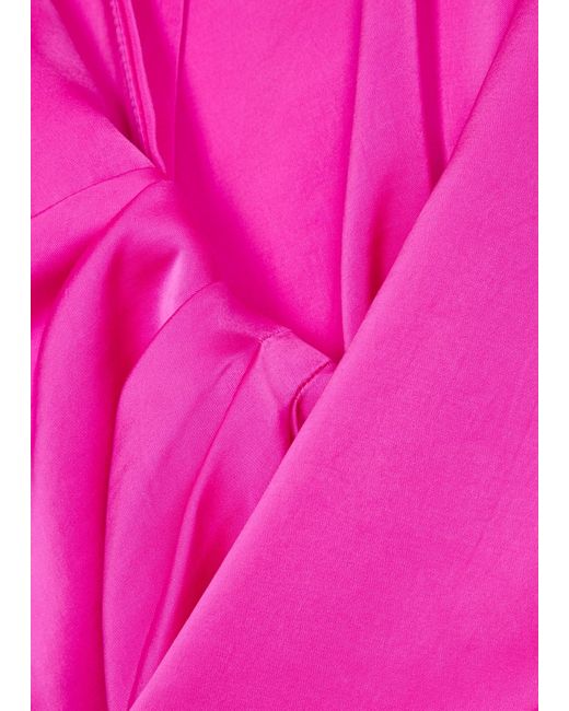 Misha Pink Azera Satin Wrap Dress