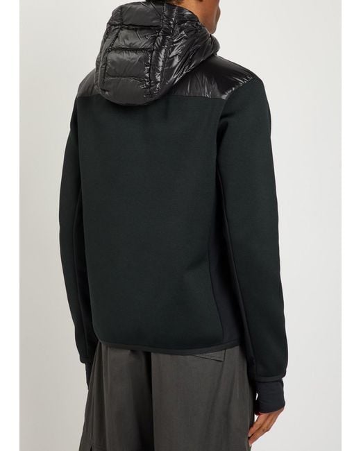 Moncler Black Padded Hooded Close-Knit And Nylon Jacket for men