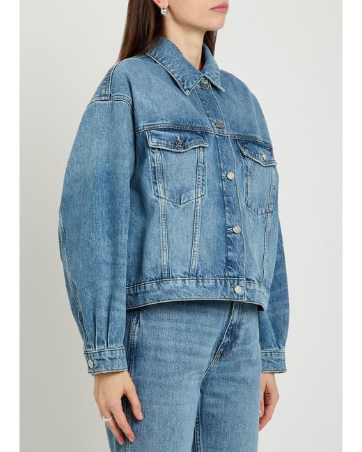 Anine Bing Blue Quincy Panelled Denim Jacket