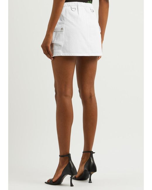 Coperni White Denim Cargo Mini Skirt