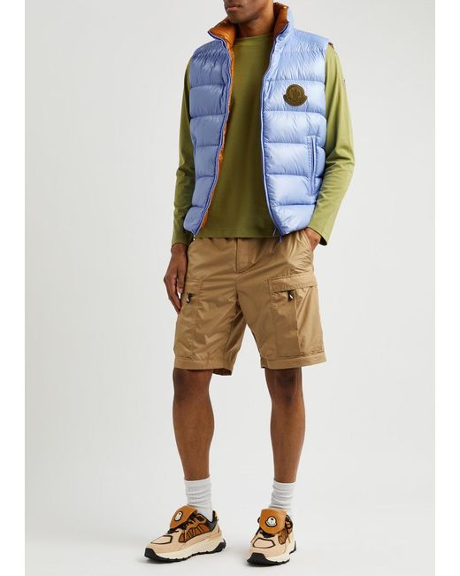 Moncler Blue Parke Quilted Shell Gilet for men