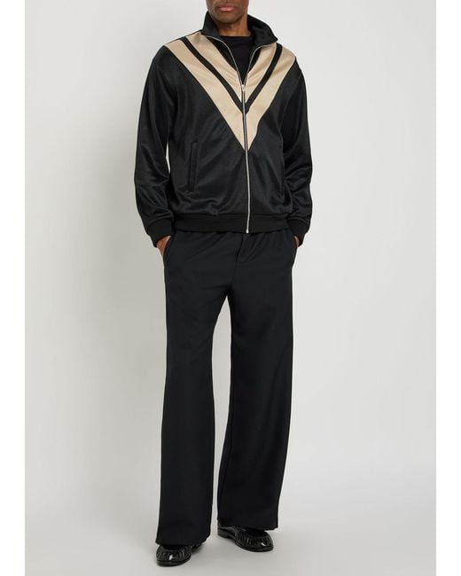Valentino Garavani Black Panelled Jersey Track Jacket for men