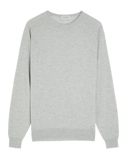 John Smedley Gray Lundy Fine-Knit Merino Wool Jumper for men