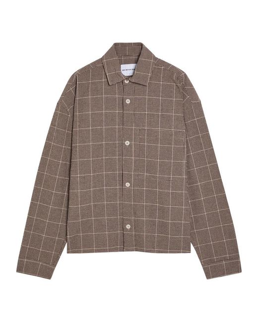 MKI Miyuki-Zoku Brown Checked Textured Woven Shirt for men