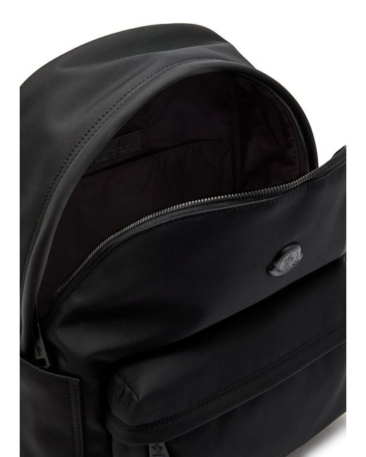 Moncler Black Pierick Logo-Appliquéd Canvas Backpack for men