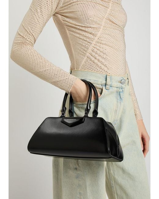 Givenchy Black Antigona East-West Small Leather Top Handle Bag