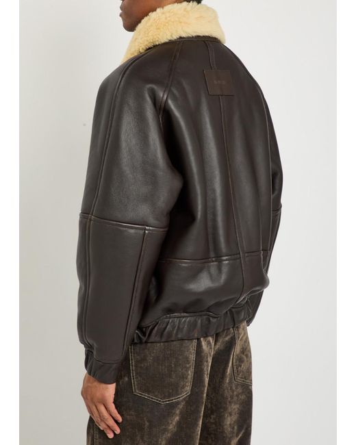Jacquemus Black Le Bombardier Leather Bomber Jacket for men