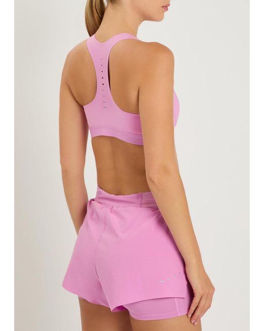 Nike Pink Swift Logo Stretch-Jersey Sports Bra