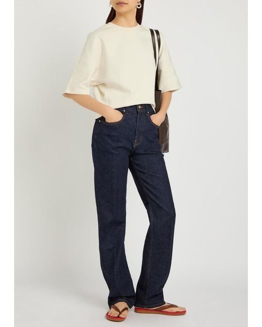 OSSOU White Rift Cropped Cotton-Blend T-Shirt