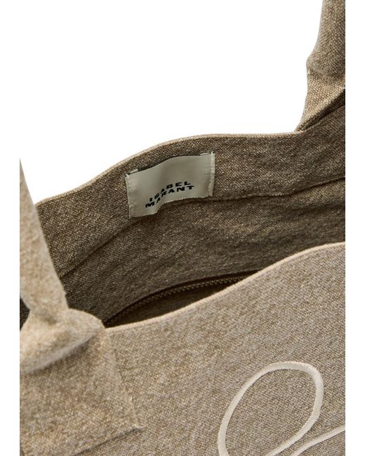 Isabel Marant Natural Yenky Logo Canvas Tote
