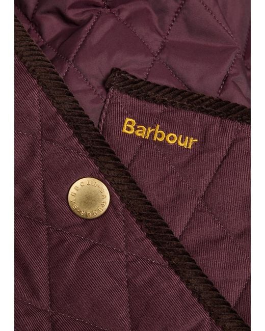 Barbour Purple Marla Quilted Cotton And Shell Jacket