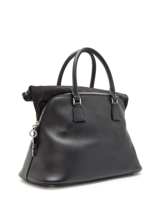 Maison Margiela Black 5Ac Soft Medium Leather Tote Bag