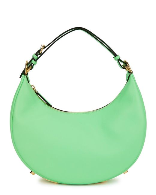 Fendi Green Graphy Small Leather Hobo Bag