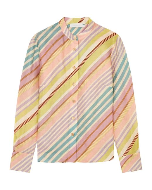 Zimmermann Multicolor Halliday Striped Linen Shirt