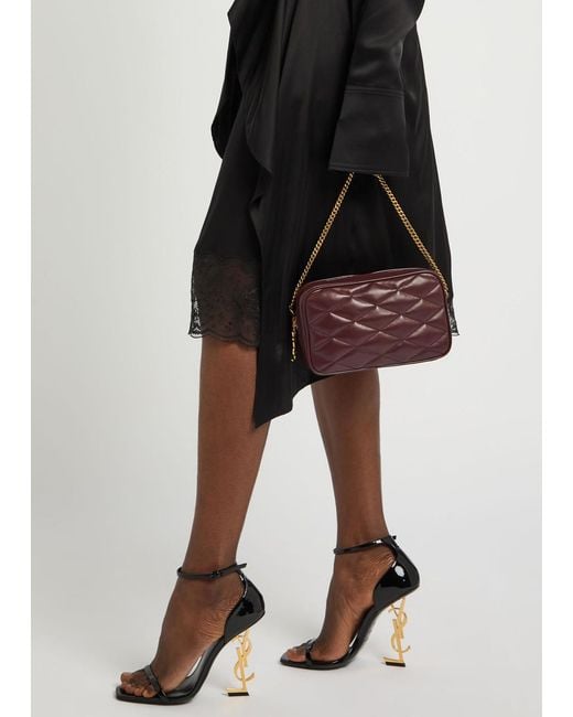 Saint Laurent Purple Small Quilted Leather Camera Bag