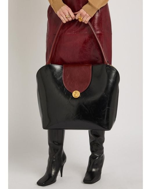 Versace Black Large Leather Tote Bag