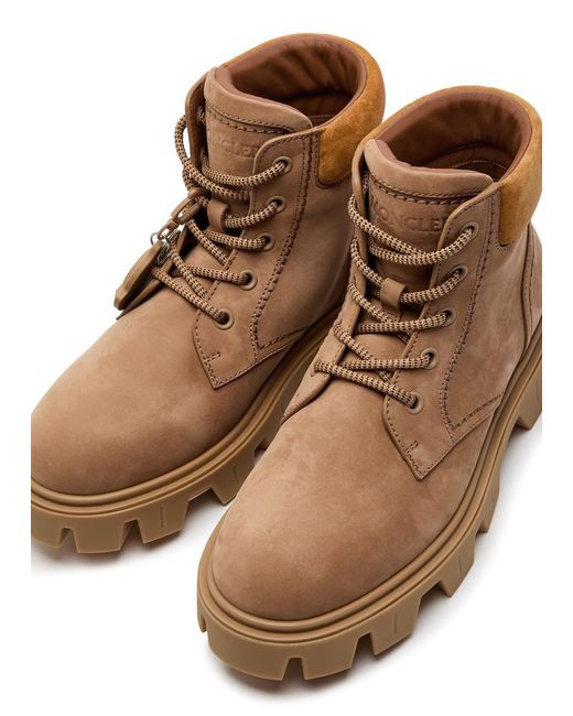 Moncler Brown Peak City Nubuck Hiking Boots for men