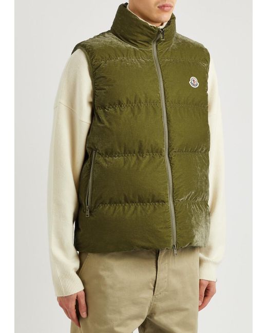 Moncler Green Natadola Quilted Flocked Gilet for men