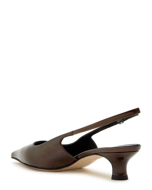 Aeyde Brown Catrina 35 Patent Leather Slingback Pumps