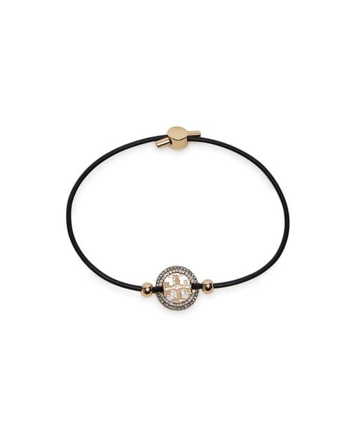 Tory Burch Metallic Miller Embellished Leather Bracelet