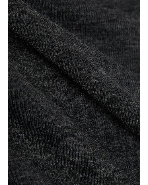 Rohe Black Melange-Knit Long-Sleeve Wool Top