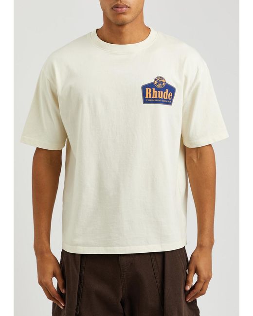 Rhude White Grand Cru Printed Cotton T-shirt for men