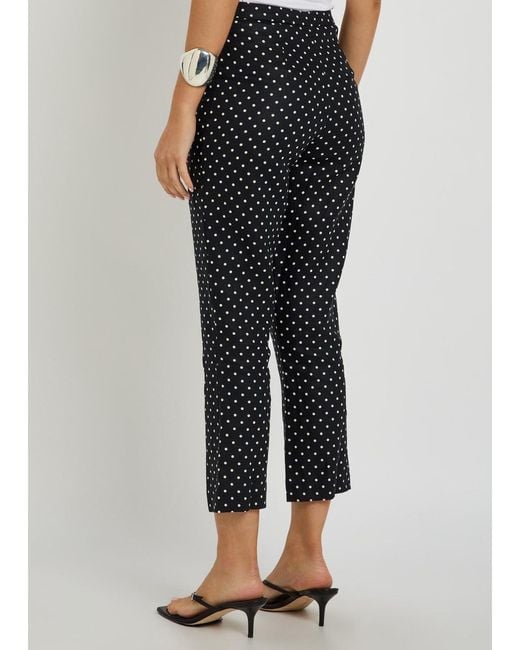 Faithfull The Brand Black Iria Polka Dot Linen Capri Trousers