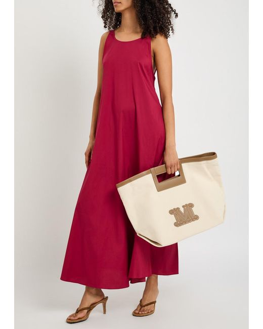 Max Mara Gathered-Back Cotton-Blend Maxi Dress