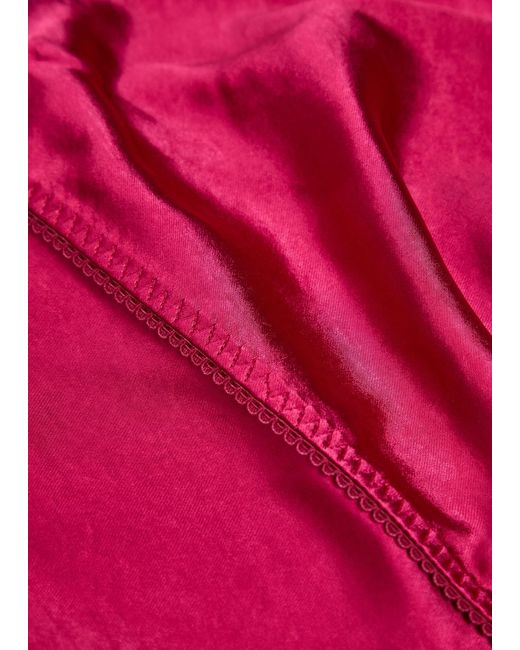 Anna October Pink Justina Open-Back Satin Maxi Dress
