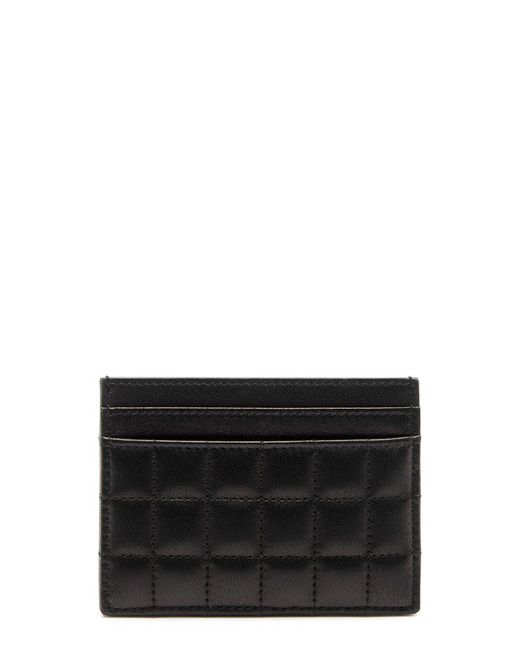 Saint Laurent Black Cassandre Leather Card Holder