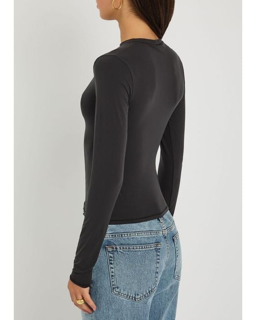Skims Black Stretch-Jersey T-Shirt