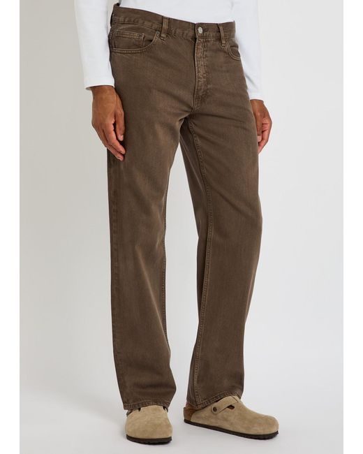 FRAME Brown Relaxed Straight-Leg Denim Jeans for men