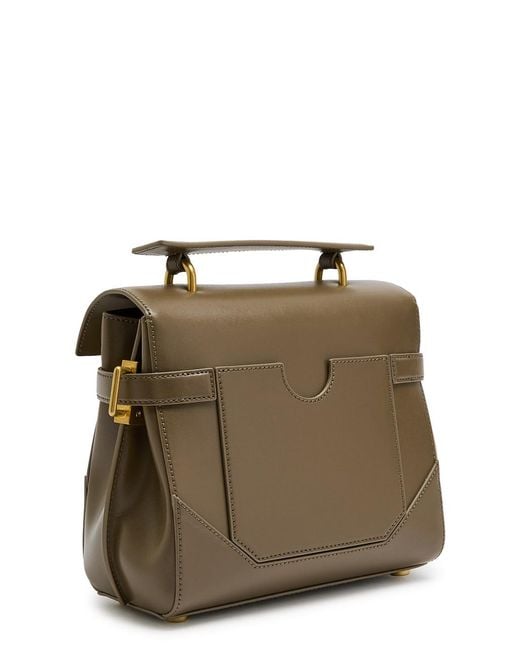 Balmain Brown B-Buzz 23 Leather Top Handle Bag
