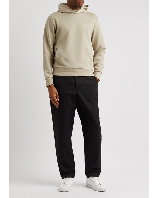 Calvin Klein Logo-print Hooded Cotton-blend Sweatshirt in Natural for ...