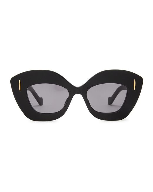 Loewe Black Oversized Cat-eye Sunglasses
