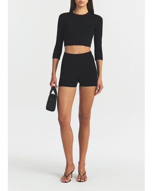 Skims Black High-Waisted Knit Shorts