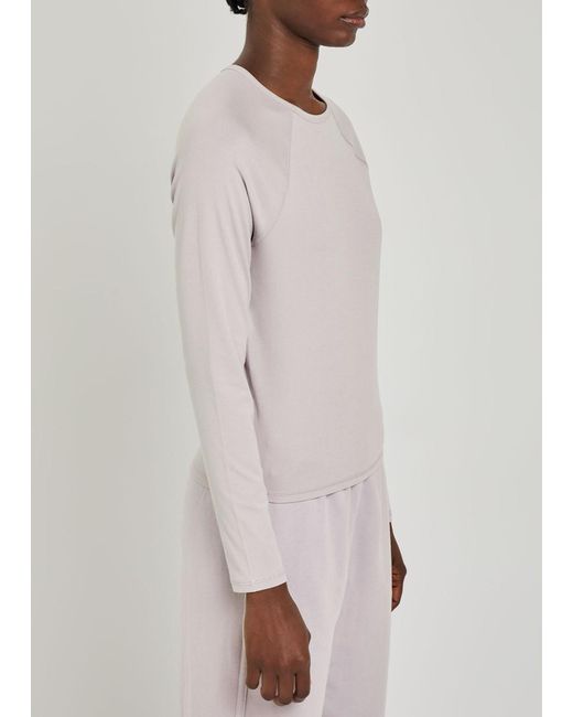 vuori Pink Pose Ribbed Jersey Top