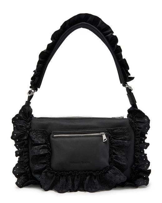 Simone Rocha Black Pillowcase Ruffled Nylon Shoulder Bag