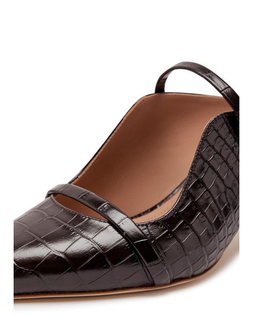 Malone Souliers Brown Maureen 45 Crocodile-Effect Leather Mules