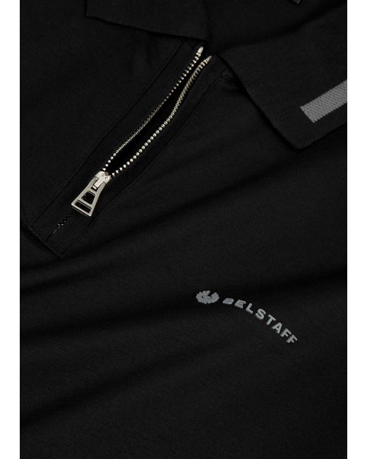 Belstaff Black Logo Cotton Polo Shirt for men